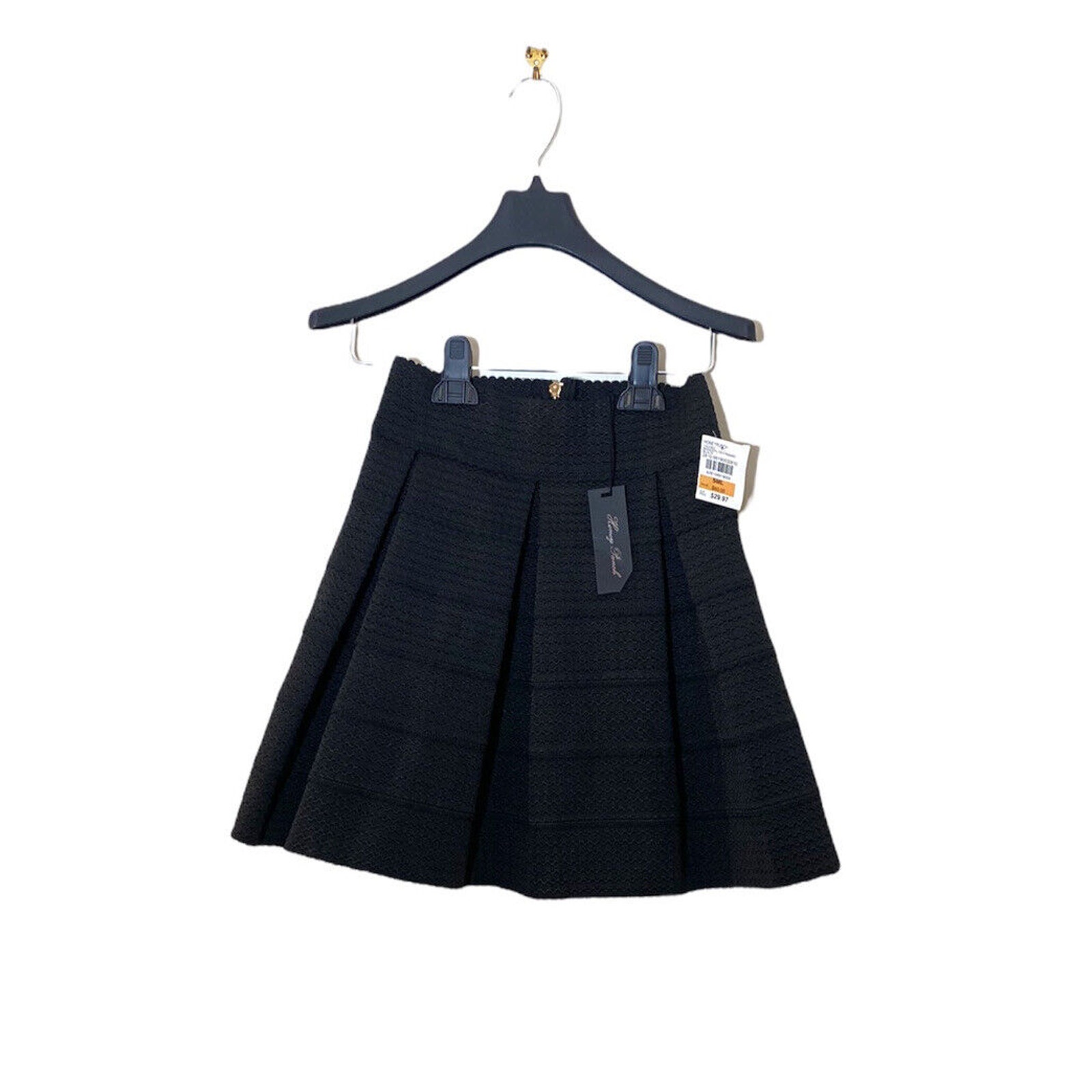 Honey Punch Black Flared Pleated Small Skirt